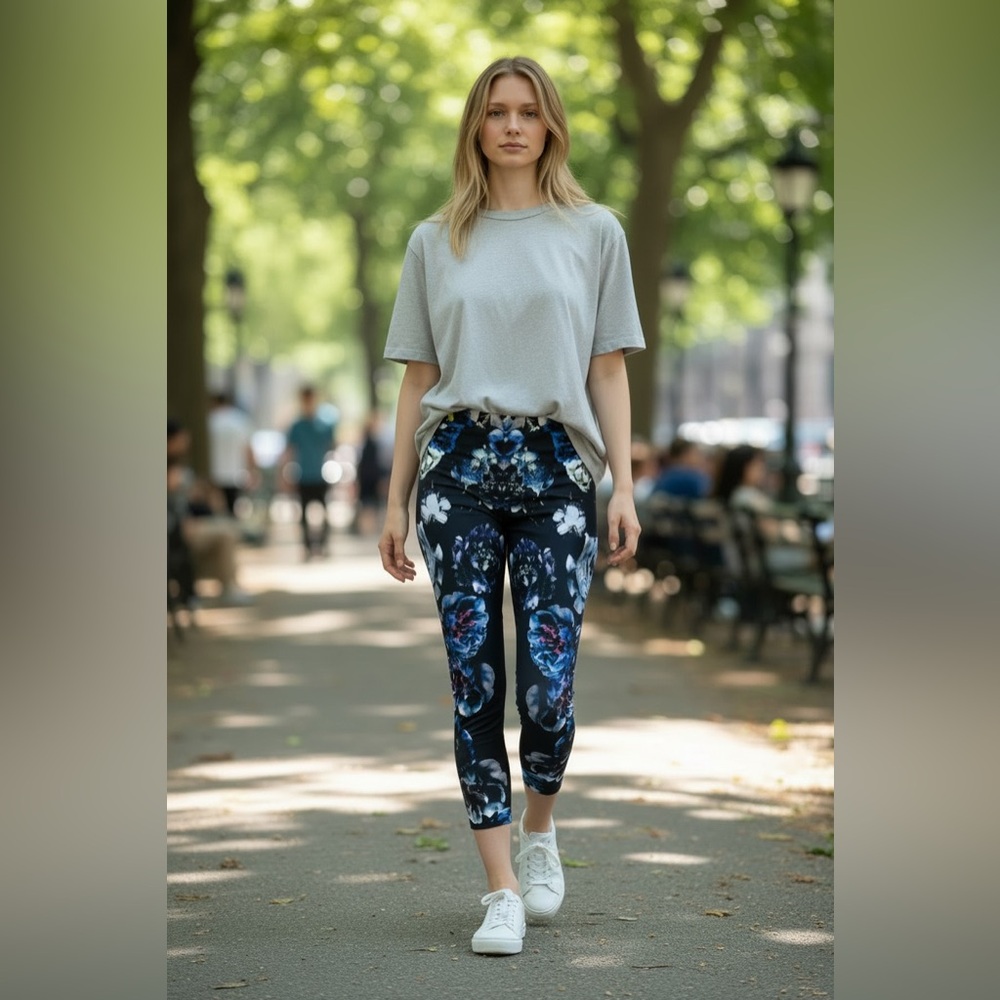 All Saints Floral Cropped Leggings